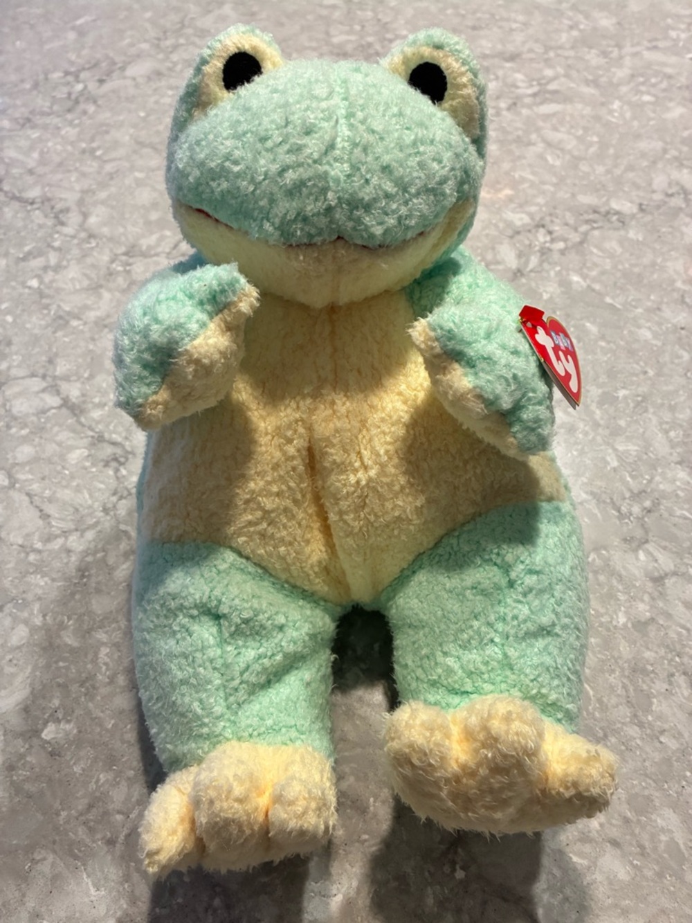 Ty Vintage “1999”Plush Frog in Mint Green and Cream Colors